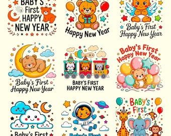 Baby’s First New Year Clipart | Balloon Animals PNG & SVG Bundle | Instant Download