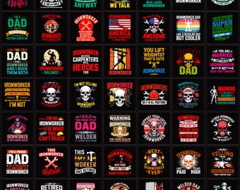 Ironworker PNG SVG Bundle | Funny Welding Sublimation Design | Construction Nutrition Facts T-Shirt File