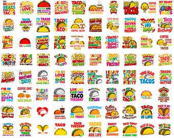 100枚以上のタコスPNGバンドル | メキシコ料理、名言、面白いフィエスタシャツ、昇華転写、シンコ・デ・マヨ