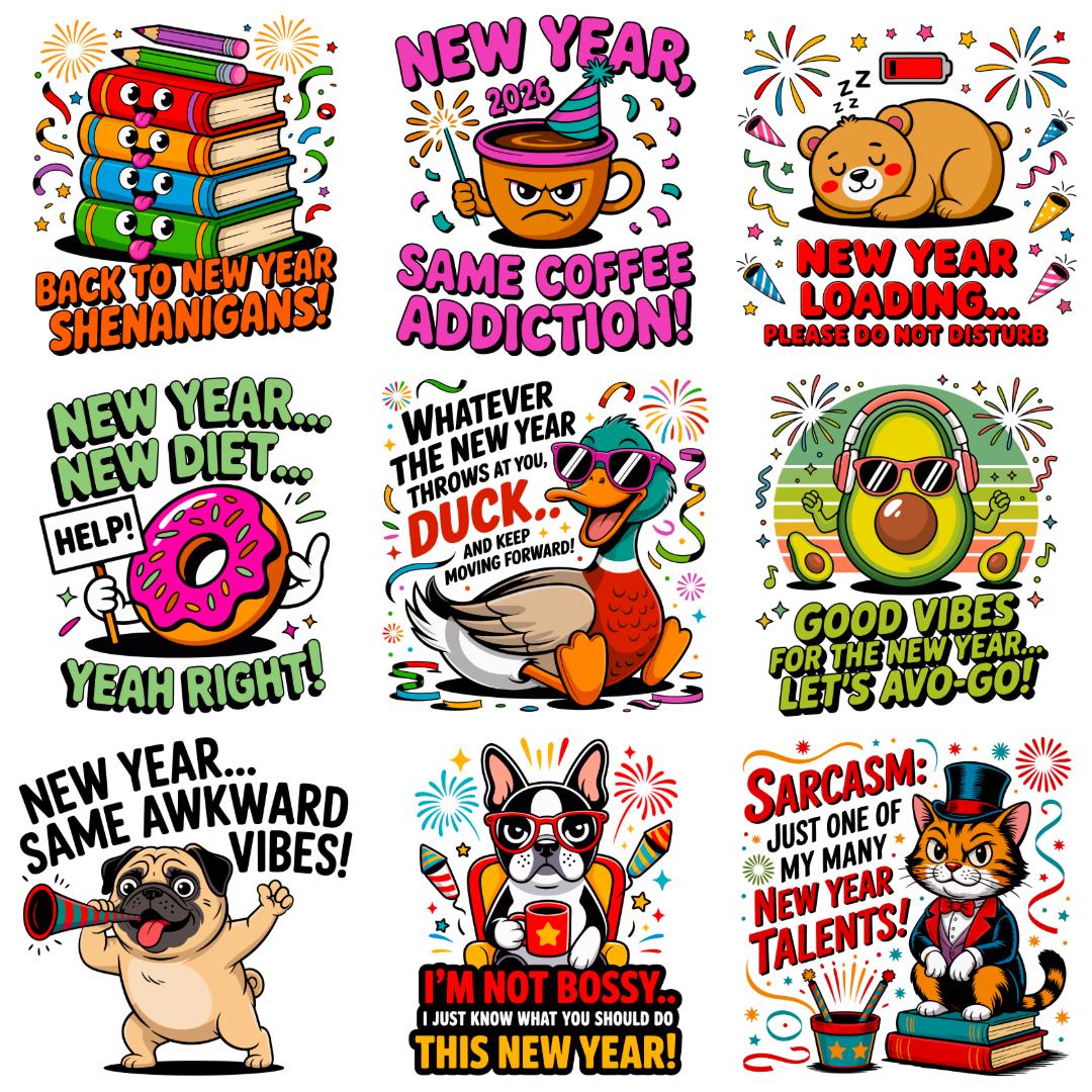 Maglietta Per Cane "Happy New Year" - Divertente Costume Per Feste Di Capodanno E Natale