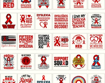 Dyslexia Support Advocacy PNG SVG | Inspirational Pride Quote Artwork | Silver Ribbon Rainbow Butterfly Design