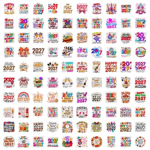 Happy New Year 2027 PNG | Festive Celebration Designs | Fireworks T-Shirt Art | Sublimation Graphics