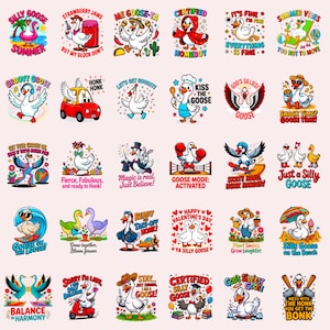 Lustige Gans Bündel | Snarky Retro Humor Alberne Tiere Designs PNG und SVG Sublimation