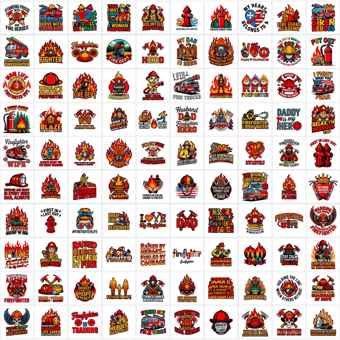 Firefighter Designs | PNG Bundle | Fireman Quotes | Fire Truck | Gifts ...