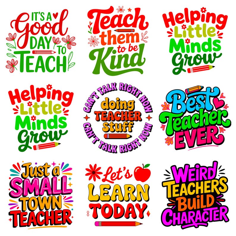 Teacher Quotes PNG SVG Bundle | Boho Classroom Sayings | Appreciation Gift Design | Christian Inspirational image 1