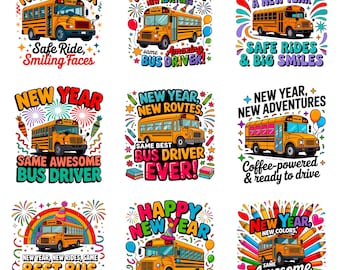 School Bus Driver Clipart PNG+SVG Bundle | Sublimation & Tumbler Designs