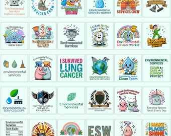 Environmental Services PNG Bundle | EVS Squad, Housekeeping Staff & Janitor Appreciation Designs | Digital Download