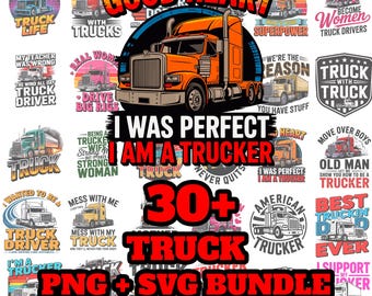 Trucker PNG SVG Bundle | Gift for husband | Truck driver gifts | Tshirt designs | Digital Download