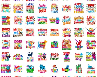 Dog Cat Quotes PNG Bundle | Funny Animal Sayings | 14x14 300 DPI | Digital Download
