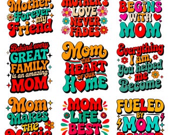 Mama Zitate PNG SVG Bündel | Lustige Mama Sprüche | Boho Blumen Shirt Druck | Sublimation Download