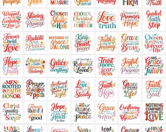 Boho Christian PNG SVG Bundle | Bible Verse Designs, Faith Quotes, Religious Sublimation & Cricut Files