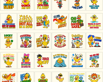 Funny Duck Quotes PNG Bundle | Sarcastic Humor Meme,  Animal Clipart, Sublimation Designs