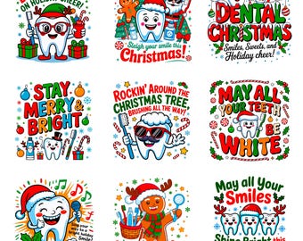Dental Christmas PNG Bundle | Dentist Design | Healthcare Gifts | Digital Download