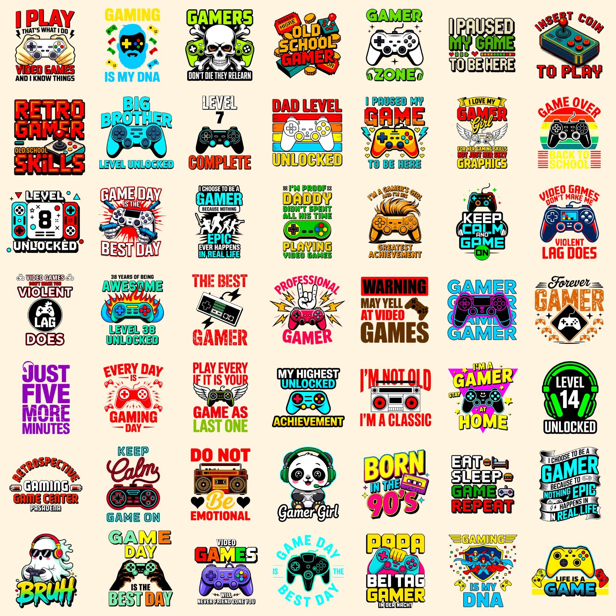 Gaming Clipart PNG SVG Bundle | Gamer Controller Designs | T-shirt ...
