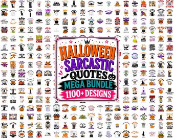 Halloween Sarcastic Quotes PNG Bundle | Funny Adult Humor | Witchy Sayings | Retro Sublimation | Instant Download