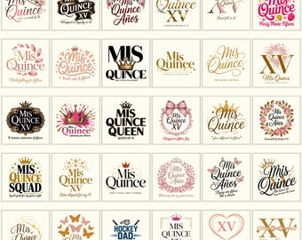 Mis Quince PNG Bundle | Latina, 15th Birthday Clipart, Cricut Files (Digital Download)