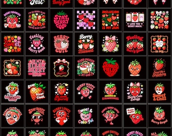 Strawberry PNG SVG Bundle | Summer Fruit Clipart Set | Instant Download