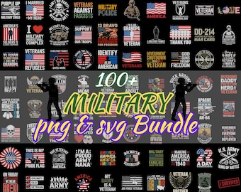 100 Military Bundle | Veteran & Army Clipart | Patriotic Designs | Cricut Cut Files