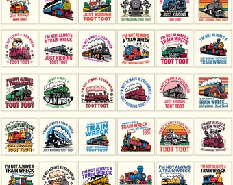 Train Wreck Funny Quote PNG | Pink Floral Design, Sarcastic Humor | T-Shirt Sublimation