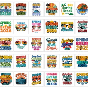 Pacchetto PNG per le vacanze di primavera 2026 / Crociera, vacanza al mare e viaggi in famiglia - Design per sublimazione
