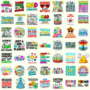 50+ Wissenschaft PNG-Bundle | Chemie, Biologie, Physik Clipart | Lehrer-Schüler-Design