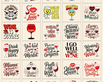 30+ Wine Lover SVG PNG Bundle | Funny Drinking Quotes, Mom Shirts | Cricut Silhouette