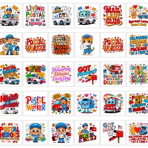 Postal Worker PNG Bundle | Mail Carrier Shirt Graphic | Appreciation Gift Artwork | Instant Digital Download