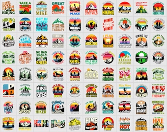 Wandern & Abenteuer SVG PNG Bundle | Berglandschaft, Natur Zitate, Outdoor Exploration Grafiken
