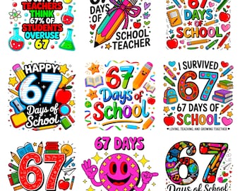 67 Days of School Teacher | PNG+SVG Bundle | Motivational quote | Classroom decor | Digital Download