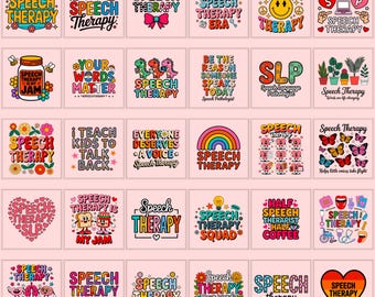 Más de 30 diseños PNG de logopedia, diseños de patólogos y citas de logopedas, 14 x 14, 300 DPI, descarga