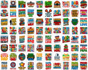 100+ Dad Quotes PNG Bundle | daddy shirt print | happy father day | 14x14 300 DPI