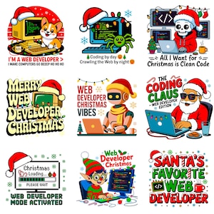 Christmas Programmer SVG PNG Bundle | Coder Appreciation Gift | Funny Developer Quotes | Computer Geek Designs