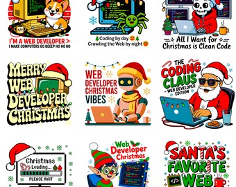 Weihnachts-Programmierer SVG PNG Bundle | Coder Wertschätzung Geschenk | Lustige Zitate über Programmierer | Computer Geek Designs