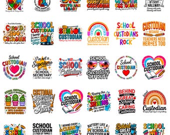 Custodial Superstar PNG Bundle | Funny Appreciation Quotes for School Custodians