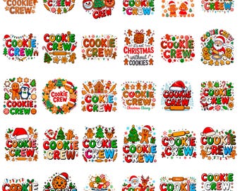 30+ Christmas Cookie Crew PNG Bundle | holiday baking | gingerbread clipart | funny xmas quote