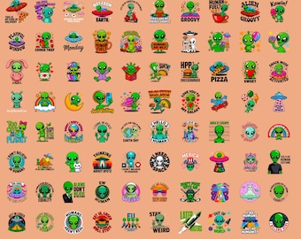 100+ Sarcastic Alien PNG Bundle | Funny UFO Clipart | Space Humor Graphics | alien sublimation