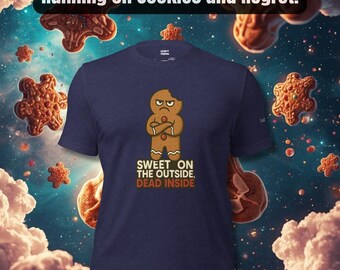 Funny Gingerbread Shirt, Sweet on the Outside Dead Inside Christmas Tee, Grumpy Holiday Shirt for Men and Women