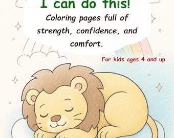Starter Set Coloring Pages with Affirmations for Kids Ages 4+, Mini Coloring Pack for Confidence Strength and Well-Being, LioTim