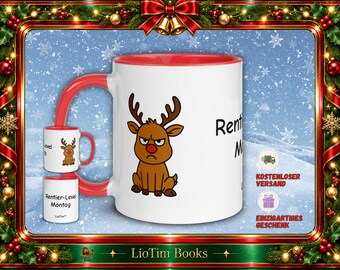 Christmas mug with reindeer “Reindeer Level Monday”