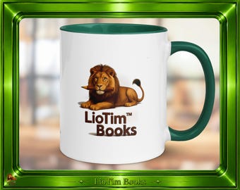 LioTim Books Mug, Funny Dad Coffee Cup, Book Lover Mug, Creative Chaos Cup, Gift for Readers, Author Mug, Cute Lion Mug