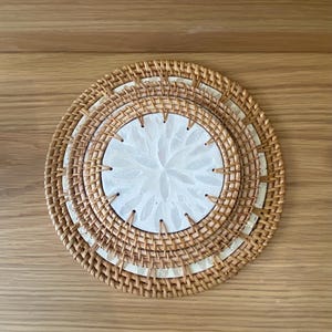 Handmade placemats made from seashells for daily use