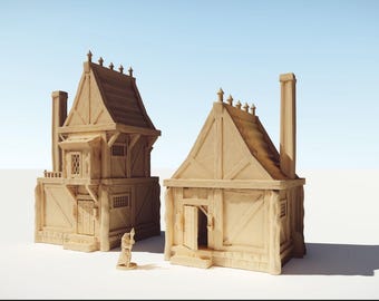 Tabletop Terrain Country Sheds 28mm 32mm Fantasy Buildings | Rustic Village Scenery for D & D and Wargaming
