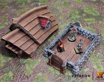 Tabletop Terrain Fisherman Village House 28mm 32mm Fantasy Building | Coastal Scenery for D&D and Wargaming