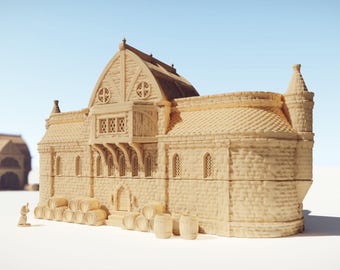 HUGE Tabletop Terrain Distillery 28mm 32mm Fantasy Building | 35-Piece Brewery with Barrels and Props for D and D, Wargaming