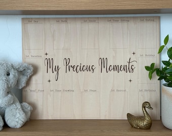 Baby's First Year Photo Board: Baltic Birch Milestone Sign