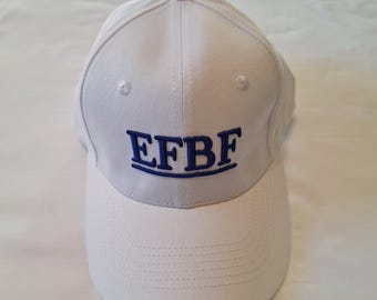 EFBF Hat, Blue Letters (White)