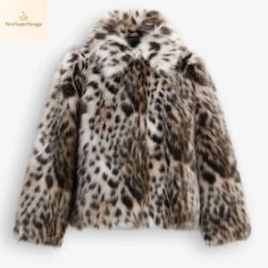 Luxe cropped jack met luipaardprint van imitatiebont - chique winterjas