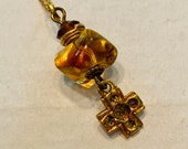 Upcycled Czech Glass Pendant Necklace