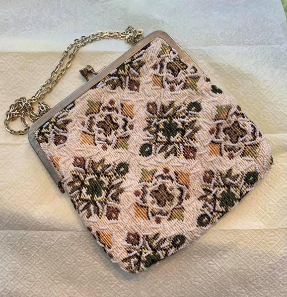 Beaded Tapestry Handbag -vintage