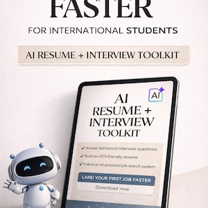 Kit de herramientas de IA para entrevistas de trabajo y currículum vitae para estudiantes internacionales (descarga instantánea)